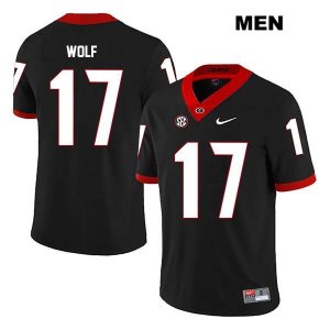 Men's Georgia Bulldogs NCAA #17 Eli Wolf Nike Stitched Black Legend Authentic College Football Jersey BIB7254UY
